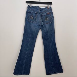7 FOR ALL MANKIND LOW RISE "A" POCKET LOW RISE FLARE JEANS